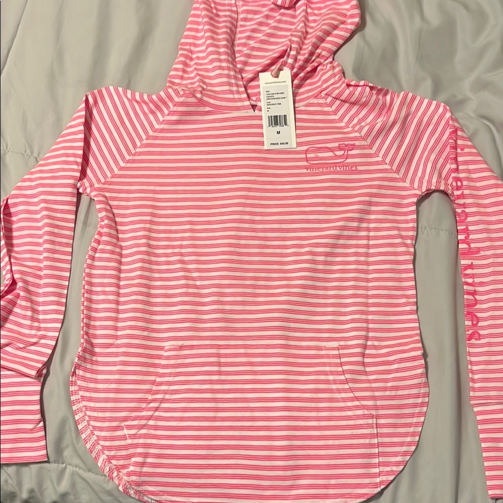 Pink Striped Hoodie